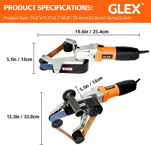 Miniatura 5 de GLEX Máquina pulidora de tubería de metal, Pulidor de diámetro externo, Pulidor de tubos redondos de acero inoxidable, Amoladora de tubos de acero