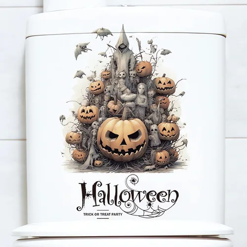 Miniatura 3 de Calcomanías de pared de monstruo de calabazas de Halloween, calcomanías de pared de fantasmas de terror de Halloween, vinilo extraíble