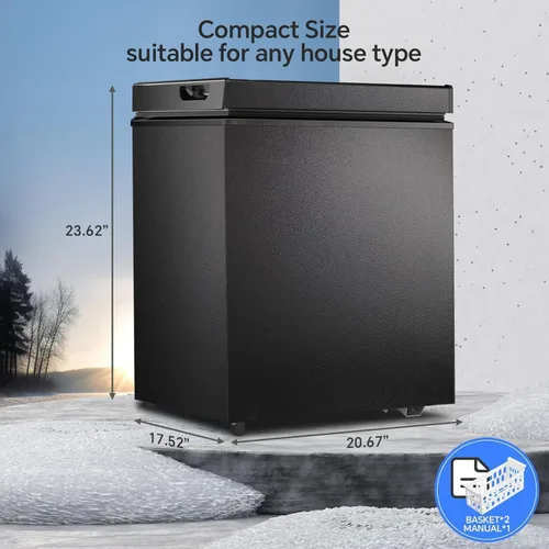 Miniatura 2 de Kismile Congelador de Pecho de 1.8 Pies Cúbicos con Cesta Extraíble de Pie Libre con Puerta Superior que se Abre Congelador Compacto con Temperatura