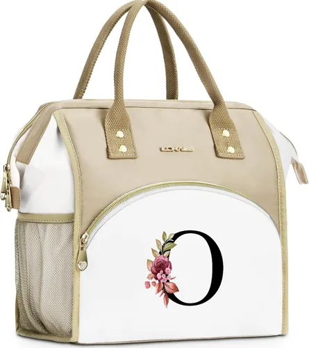 Miniatura 21 de Lonchera con inicial para mujer, lonchera térmica para niñas, lonchera grande para adultos, a prueba de fugas, para trabajo de picnic, bolsa de mano