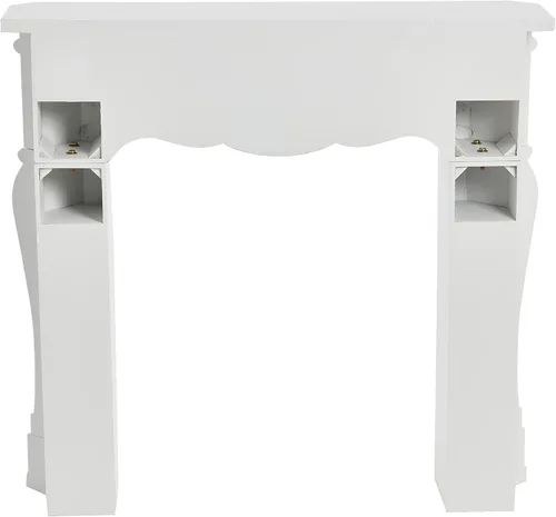 Miniatura 7 de Creative Co-Op Pequeña chimenea decorativa victoriana, blanca pintable plana Blanco