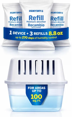 Miniatura 10 de HUMYDRY Recambios de absorción de humedad para deshumidificador de 8.8 onzas, paquete de 6 bolsas sin perfume, hasta 100 pies cuadrados, control