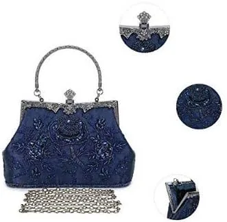 Miniatura 3 de UBORSE Bolso de noche con lentejuelas bordadas para mujer grande para boda fiesta estilo vintage