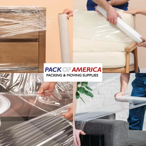 Miniatura 3 de Pack of America Película elástica – 4 rollos transparentes, 18 pulgadas x 1100 pies, calibre 80 (20 micrones), envoltura retráctil de plástico