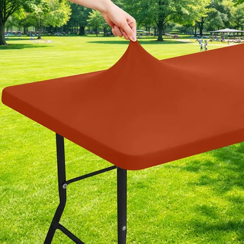 Miniatura 32 de Moosfor Mantel rectangular de elastano de 4 pies, manteles elásticos ajustables para pícnic, funda elástica y lavable para mesa de patio para Azul