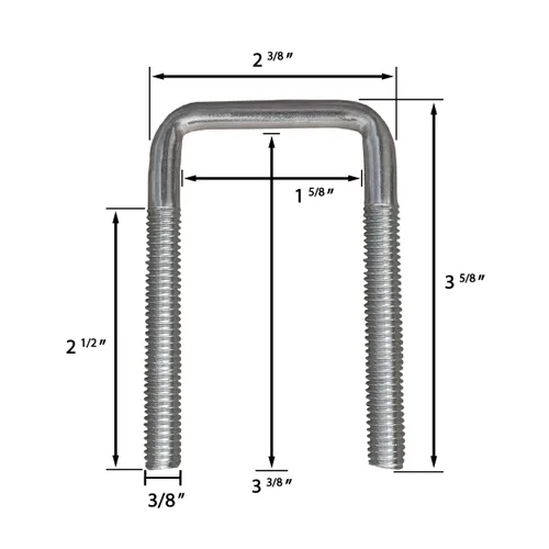 Miniatura 2 de A.A Kit de pernos cuadrados en U y placa de amarre para eje de remolque de 1-1/2", zinc galvanizado