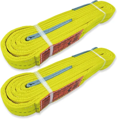 Miniatura 8 de Correas de elevación de 2 capas de 2 x 6 pies, arnés protector de árboles, paquete de 2 correas de tela resistente, aparejo, remolque en movimiento