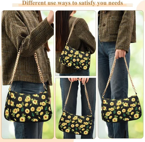 Miniatura 5 de Bolso de hombro con cadena pequeña para mujer, bolso de mano con cremallera