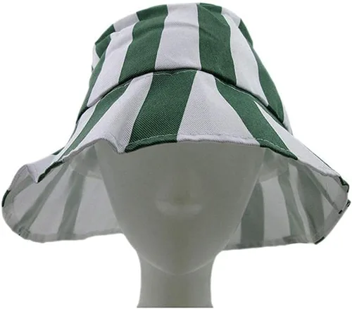 Miniatura 4 de Sombrero de pescador unisex con rayas verticales, plegable, a la moda, sombrero para el sol, cosplay, anime