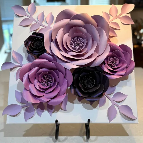 Miniatura 2 de Rainbows & Lilies 10 flores de papel grandes para decoración de pared, rosas artificiales 3D para bodas, fiestas de novia, baby shower, decoración