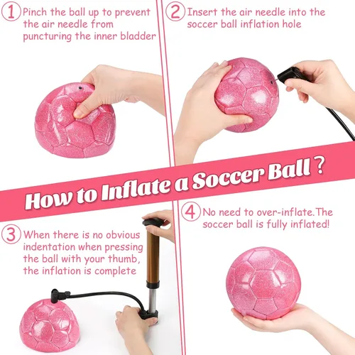 Miniatura 7 de DLUGOPIS Sparkling Pink Toddler Soccer Ball - Mini, Age 3-8, Indoor/Outdoor, Small Size for Boys & Girls (Sparkling Pink, 1)