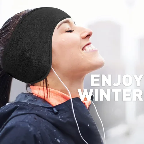 Miniatura 5 de JOEYOUNG Calentadores de orejas de forro polar para hombres, mujeres y niños, diadema de invierno, orejeras para clima frío, correr, ciclismo, esquí