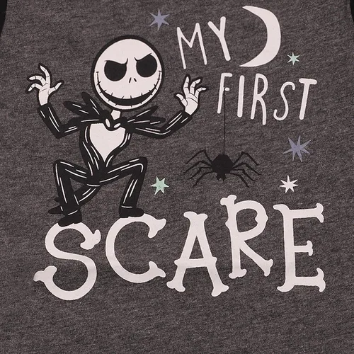 Miniatura 9 de Disney Nightmare Before Christmas Jack Skellington - Paquete de 3 mamelucos para bebé, color gris