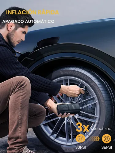 Miniatura 2 de Inflador de neumáticos, compresor de aire portátil, bomba de aire inalámbrica de inflado rápido de 150 PSI con luz LED, apagado automático, batería