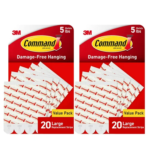 Miniatura 10 de Command - Tiras de reemplazo grandes para interior, sostiene hasta 5 lb, 20 tiras, tiras adhesivas para colgar en la pared sin daños para volver a