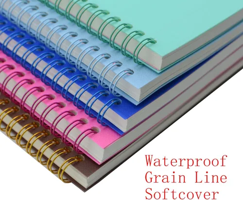 Miniatura 4 de Yansanido Cuaderno en espiral, 5 piezas A5 con tapa blanda impermeable de 8 mm con rayas, 80 hojas/160 páginas para estudio y notas (ligero)