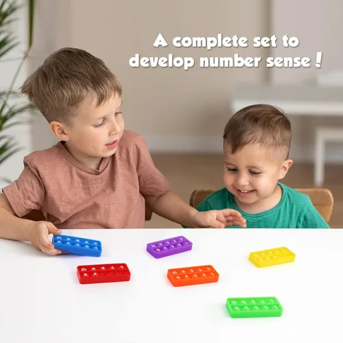 Miniatura 7 de Aizweb Juguetes de conteo de diez marcos, manipulador matemático para primaria, juegos de matemáticas de números, juguete educativo Montessori