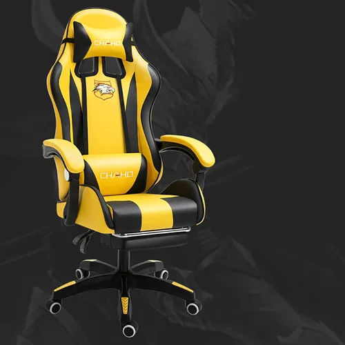 KEUVEN Silla para videojuegos, silla de computadora con reposapiés y soporte lumbar, silla de juego ajustable en altura con asiento giratorio de