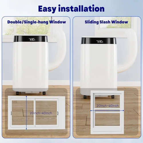 Miniatura 8 de Jojoka Aire acondicionado portátil con control remoto, CA portátil de 10000 BTU para habitación, dormitorio, oficina con secado, ventilador, modo