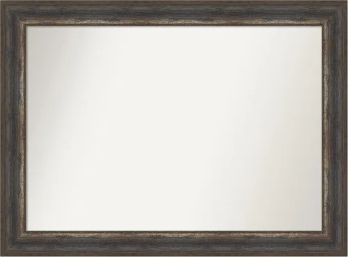 Miniatura 352 de Amanti Art Espejo de baño marrón para sobre el fregadero, 25 x 25 pulgadas, hecho a medida, espejo de tocador cuadrado marrón medio, marco de madera