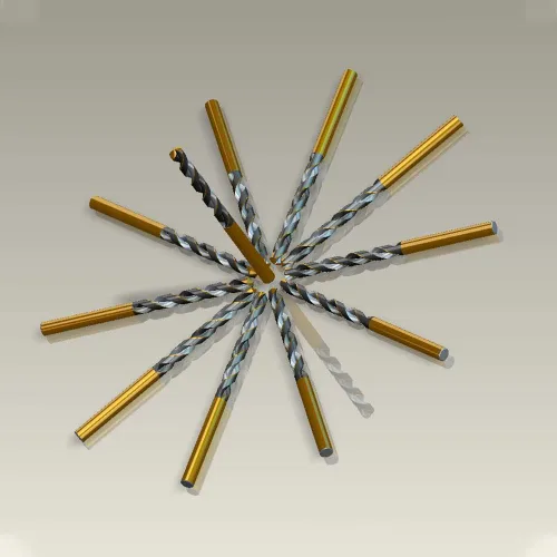 Miniatura 4 de 5 piezas HSS 5/16" pulgadas (0.315 in) Metric Gold Cobalt Titanium de acero de alta velocidad Twist Broca helicoidal, adecuada para hierro fundido