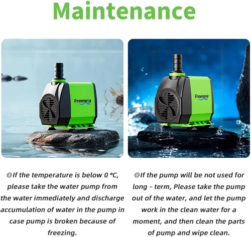 Miniatura 8 de FREESEA Bomba de agua sumergible de fuente: Bomba de acuario ajustable de 10 vatios y 160 GPH con luz LED Tubo de 3.3 pies para estanque al aire