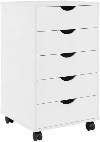 Miniatura 11 de Naomi Home Archivador de oficina con ruedas para debajo del escritorio, con 5 cajones y gabinete de almacenamiento lateral, organizador móvil