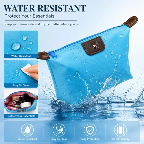 Miniatura 6 de Bolsas de cosméticos, bolsas de aseo para mujer, paquete de 8 bolsas organizadoras de artículos de tocador, bolsa de maquillaje de viaje
