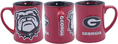 Miniatura 29 de RFSJ Nebraska Cornhuskers - Taza de cerámica en relieve (3D) de 16 onzas, color rojo