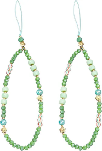 Miniatura 7 de Beaded Phone Charm Cute Fixed Beads Pearl Wristlet Chain Camera Wrist Strap CarKey Lanyard