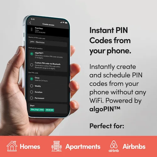Miniatura 5 de igloohome Cerradura inteligente Deadbolt Go con huella digital, llaves digitales, códigos PIN remotos, puente WiFi (se vende por separado), probado