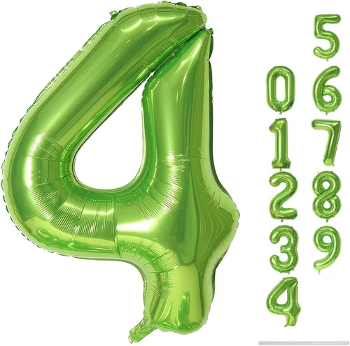 Miniatura 15 de Globo dorado champán con el número 5, globos de aluminio autoinflables grandes de 40 pulgadas del 0 al 9, globo de helio digital 5 dorado claro