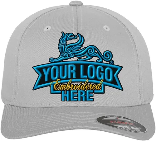 Gorra de béisbol Flexfit bordada personalizada. Gorra de béisbol Flexfit 62776477. Coloca tu propio logotipo o diseño
