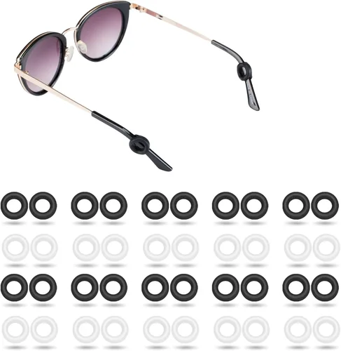 Miniatura 10 de 20 pares de agarres antideslizantes para gafas, soporte de silicona para gafas, retenedor de manga, ganchos para gafas para gafas para deportes, 20