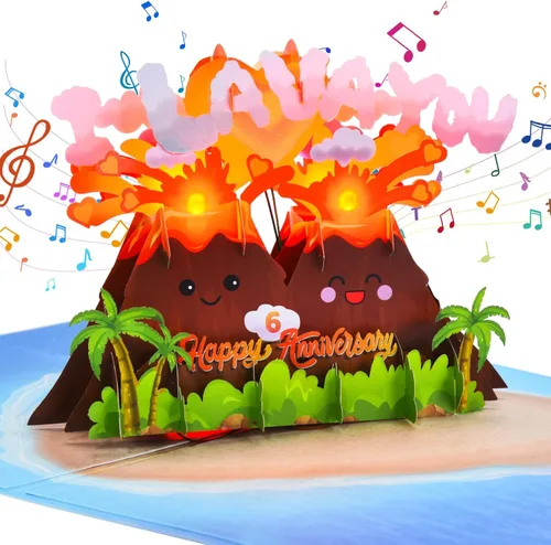 Miniatura 12 de I LAVA YOU - Tarjeta de felicitación de 5º aniversario para esposa, marido, pareja, musical en 3D, romántica tarjeta de aniversario de quinto