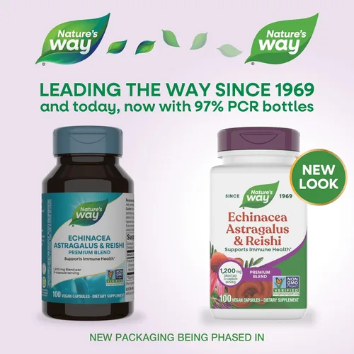 Miniatura 2 de Nature's Way Echinacea Astrágalo y Reishi, Apoyo Inmunológico*, 100 Cápsulas