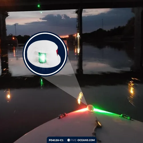 Miniatura 4 de Five Oceans Kit de luces de navegación para barcos, anclaje LED y luces bicolor, 12 V, reglas USCG 2 NM para pontón, barcos de pesca, lanchas