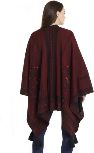 Miniatura 3 de Invisible World Womens Ruana Reversible Baby Alpaca Wool Poncho Kilim