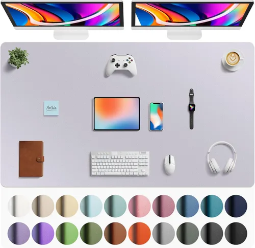 Miniatura 166 de Aothia - Protector de escritorio de cuero sintético, base para mouse, superficie antideslizante e impermeable para escribir y para laptop
