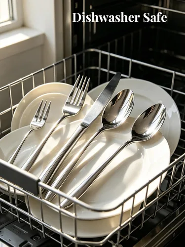 Miniatura 6 de Moderno juego de cubiertos para 4 cubiertos de alta calidad, 20 piezas, acero inoxidable 18/10, pulido con buen peso, utensilios para la cocina