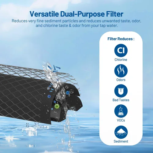 Miniatura 5 de Cartucho de filtro de agua para sedimentos de bloque de carbono para toda la casa de 10 x 2.5 pulgadas, repuesto para AO-WH-PRE-RCP2, SCWH-5