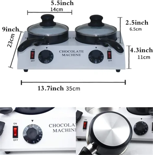 Miniatura 7 de Horno eléctrico de chocolate para derretir chocolate de acero inoxidable, máquina de templado de chocolate con mantequilla, 80 W, 30 ~ 85 ºC, crema