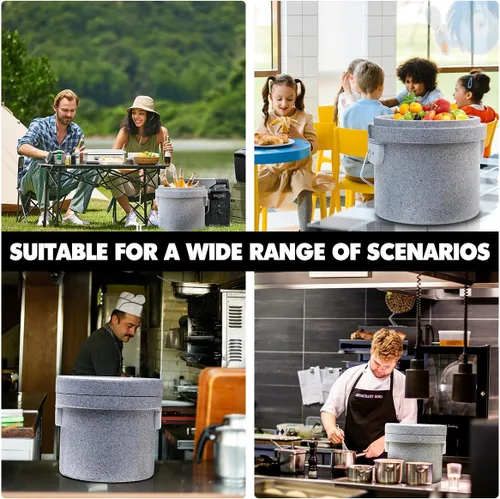 Miniatura 7 de Contenedor de sopa aislado EPP, calentador de alimentos comerciales para alimentos calientes o fríos, caja caliente para catering, con cubo de acero