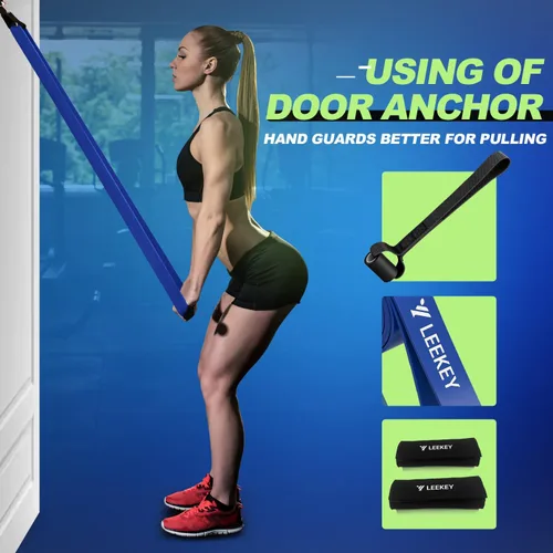 Miniatura 4 de LEEKEY Pull Up Assistance Bands,5-125LB Resistance Bands with Grip、Door Anchor、Gym Bag - Exercise Bands for Full-Body Training, Fitness, Physical