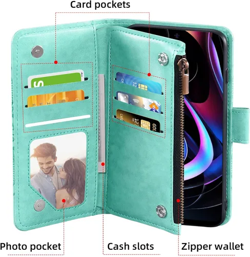 Miniatura 5 de Asuwish Funda para teléfono Motorola Moto Edge 2021/MotoEdge 5G UW con protector de pantalla de vidrio templado y soporte para tarjeta de crédito