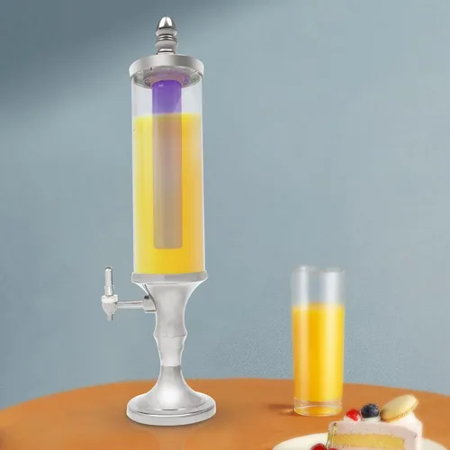 Miniatura 8 de Dispensador de torre de cerveza de 3 litros con tubo de hielo y dispensador de cerveza de mesa ligera, 3.2 cuartos de galón /102 onzas, dispensador