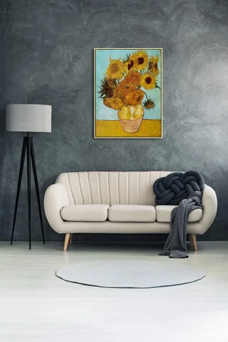 Miniatura 6 de Wieco Art Arte Enmarcado Girasol Lienzo Grande Impresiones Arte de Pared por Vincent Van Gogh Pinturas al Óleo Lienzo Enmarcado Arte de Pared