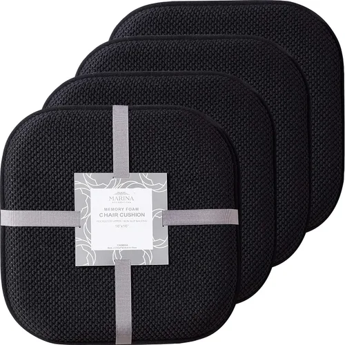 Miniatura 12 de Marina Decoration Cojín grueso y cómodo de espuma viscoelástica para silla, patrón de panal de abeja, goma antideslizante, para asiento trasero, lino