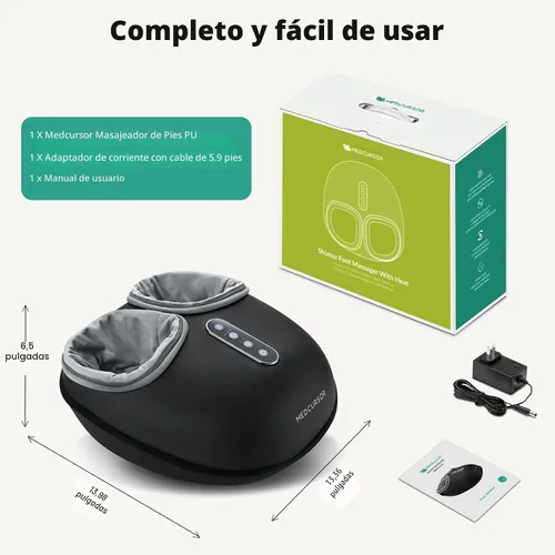 Miniatura 8 de Medcursor - Máquina masajeadora de pies con calor, masaje de pies proporciona alivio para músculos cansados y plantares, terapia de amasado