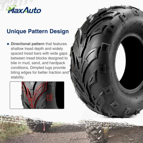 Miniatura 4 de MaxAuto Neumáticos ATV 16x8-7 16x8x7 Go Kart Quad Neumáticos 6 PR sin cámara todo terreno UTV, paquete de 2